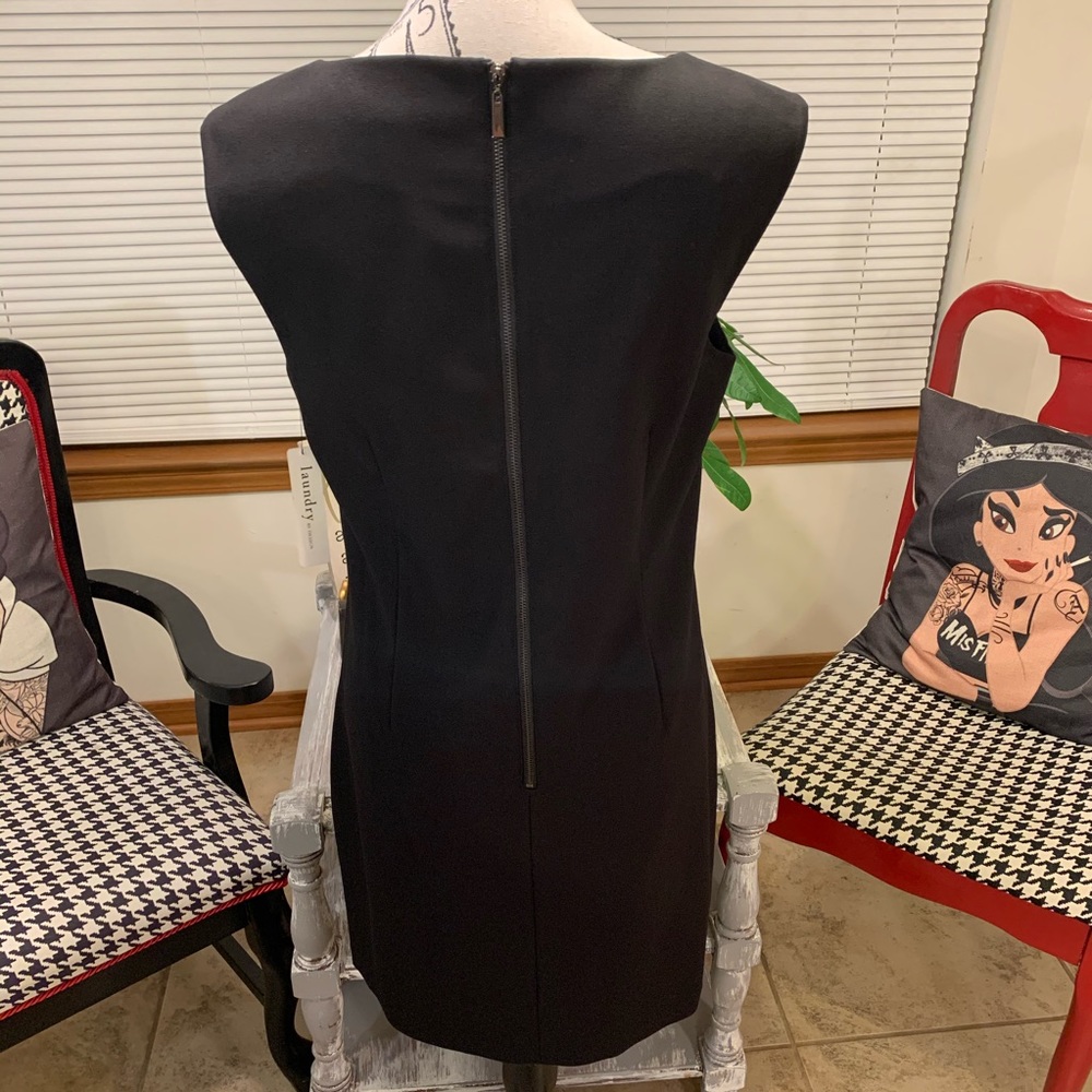 Laundry by Design Black faux leather sleeveless sheath dress Size 8 - Picture 5 of 8